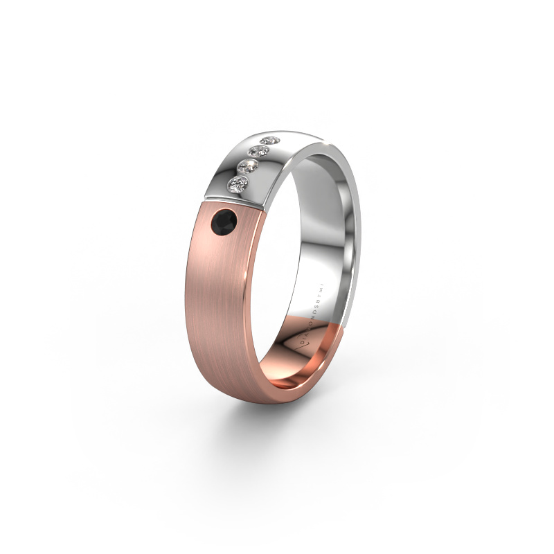 Image of Wedding ring WH1101L25SAMP 585 rose gold ±0.20x0.07 in Black diamond
