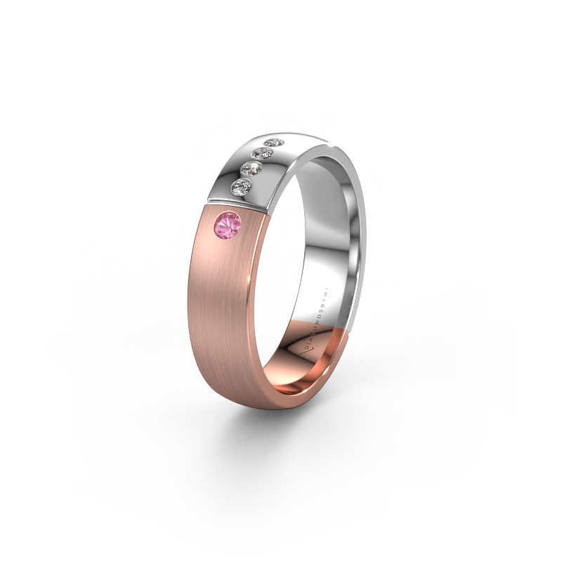 Image of Wedding ring WH1101L25SAMP 585 rose gold ±0.20x0.07 in Pink sapphire