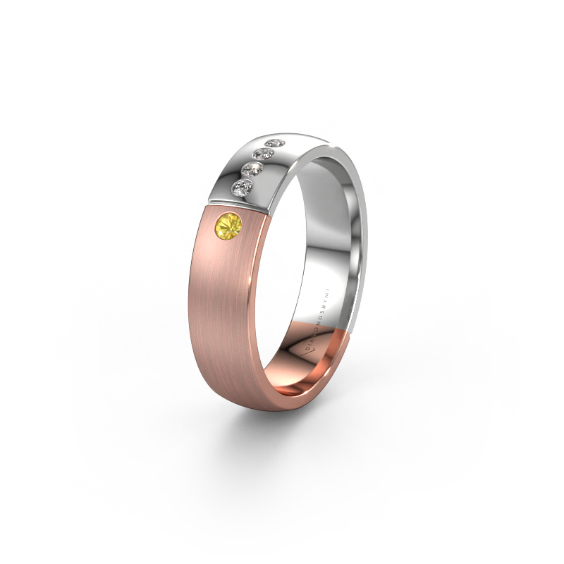 Image of Wedding ring WH1101L25SAMP 585 rose gold ±0.20x0.07 in Yellow sapphire