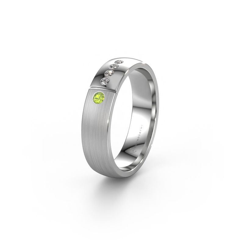 Image of Wedding ring WH1101L25SAMP 585 white gold ±0.20x0.07 in Peridot