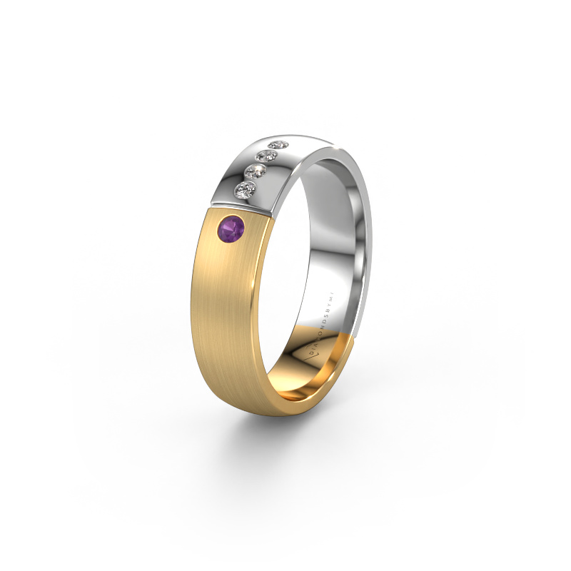 Image of Wedding ring WH1101L25SAMP 585 gold ±0.20x0.07 in Amethyst