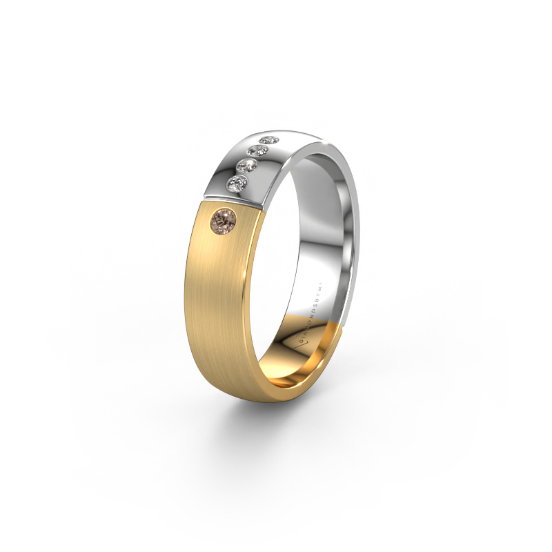 Image of Wedding ring WH1101L25SAMP 585 gold ±0.20x0.07 in Brown diamond