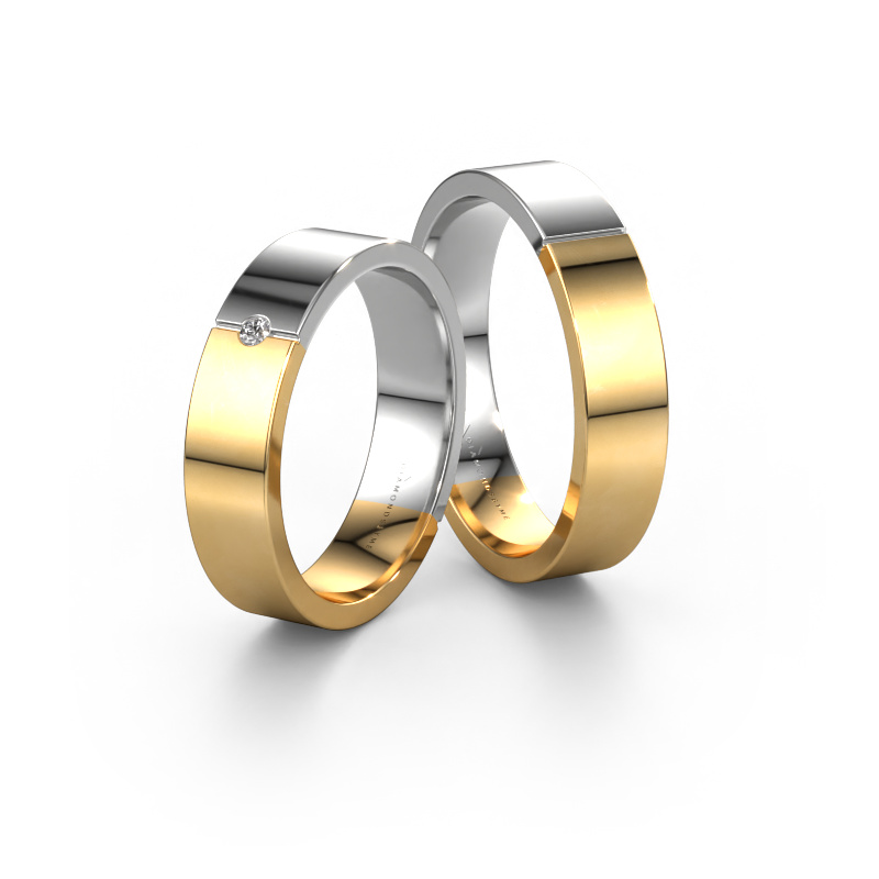 Image of Wedding rings set WH1101LM15AP ±5x1.7 mm 14 Carat gold
