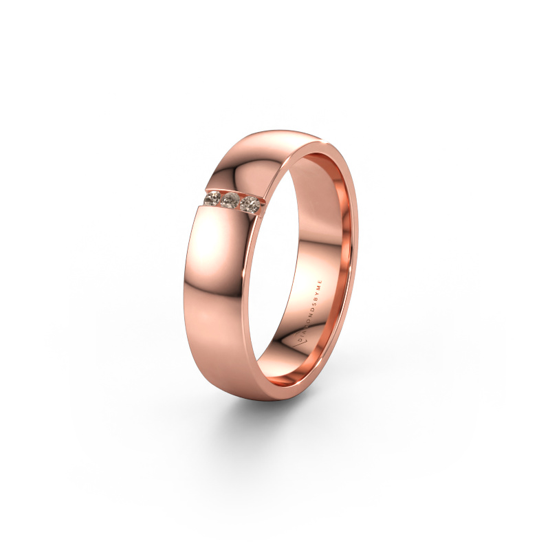 Immagine di Fede nuziale WH1103L25AP 585 oro rosa ±5 x 1,7 mm Diamante marrone