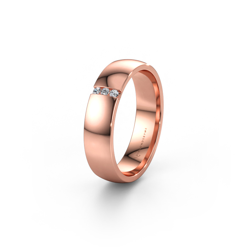 Immagine di Fede nuziale WH1103L25AP 585 oro rosa ±5 x 1,7 mm Diamante lab grown