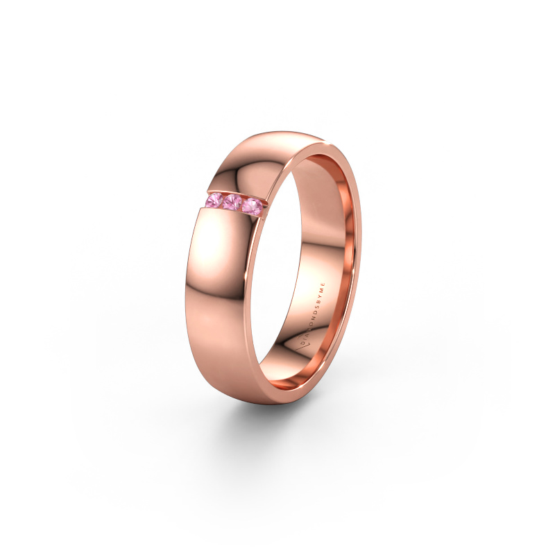 Bild av Vigselring WH1103L25AP 585 roséguld ±5 x 1,7 mm Rosa safir