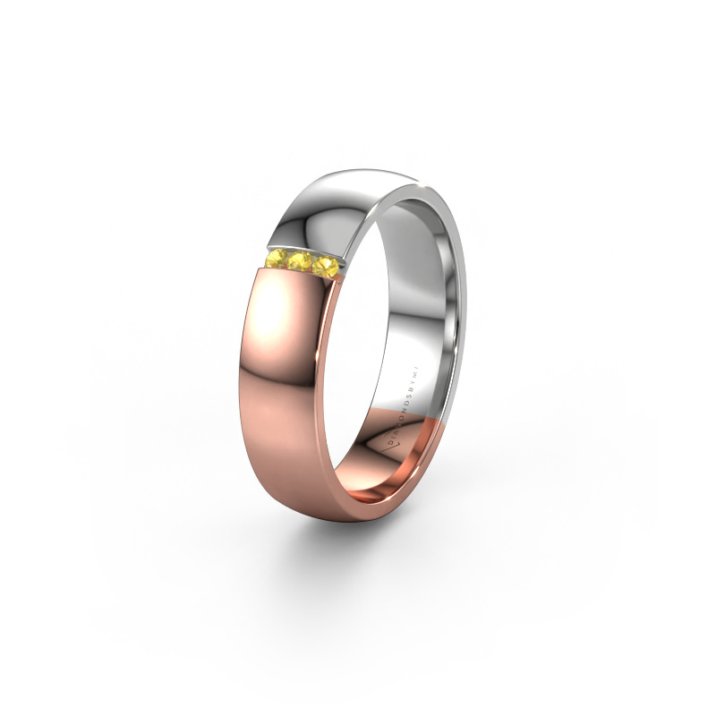 Image of Wedding ring WH1103L25AP 585 rose gold ±0.20x0.07 in Yellow sapphire
