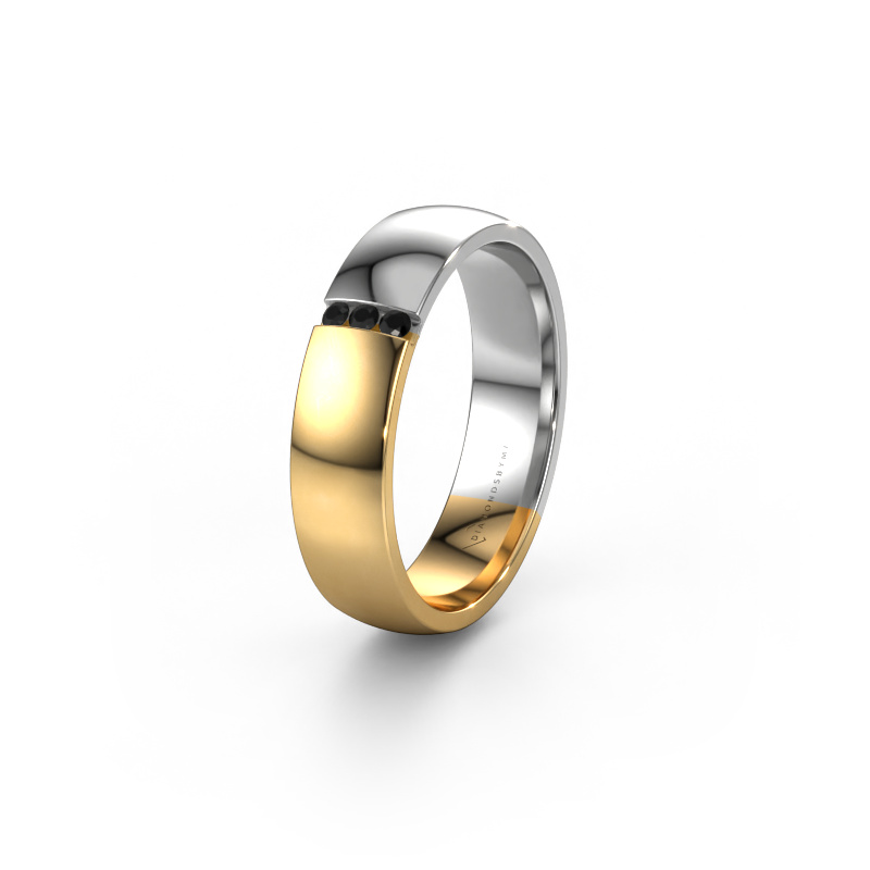 Image of Wedding ring WH1103L25AP 585 gold ±0.20x0.07 in Black diamond