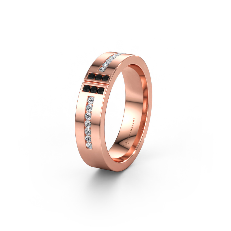 Bild av Vigselring WH1106L15AP20 585 roséguld ±5 x 1,7 mm Svart diamant