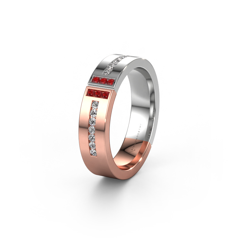 Image of Wedding ring WH1106L15AP20 585 rose gold ±5x1.7 mm Ruby