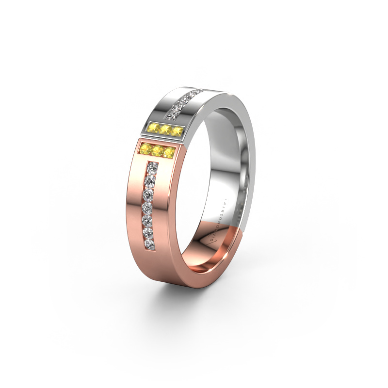 Image of Wedding ring WH1106L15AP20 585 rose gold ±0.20x0.07 in Yellow sapphire