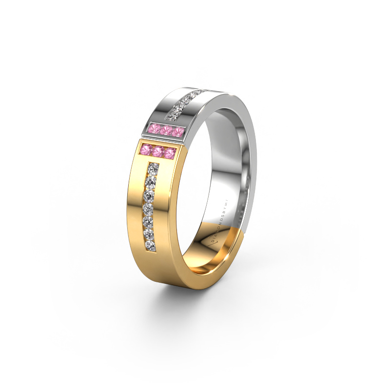 Image of Wedding ring WH1106L15AP20 585 gold ±0.20x0.07 in Pink sapphire