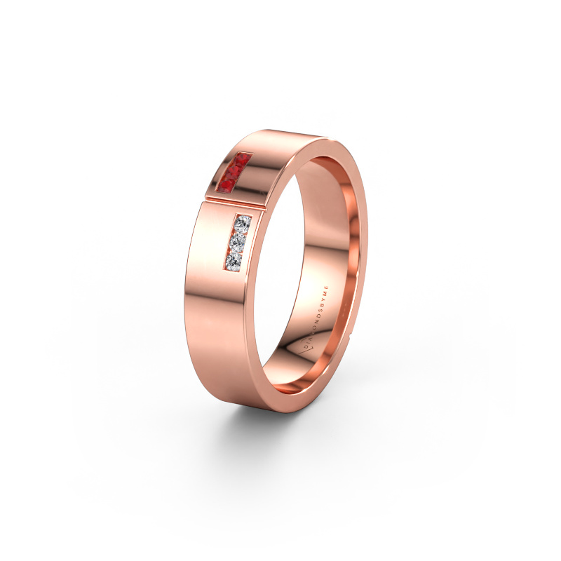 Bild av Vigselring WH1106L15AP 585 roséguld ±5 x 1,7 mm Rubin