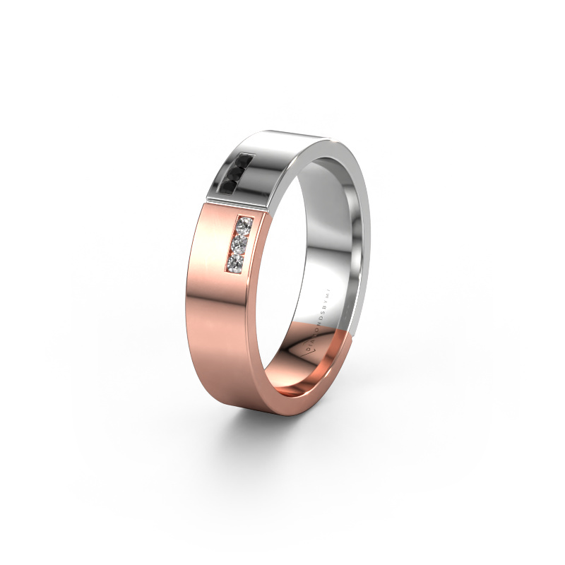 Image of Wedding ring WH1106L15AP 585 rose gold ±0.20x0.07 in Black diamond