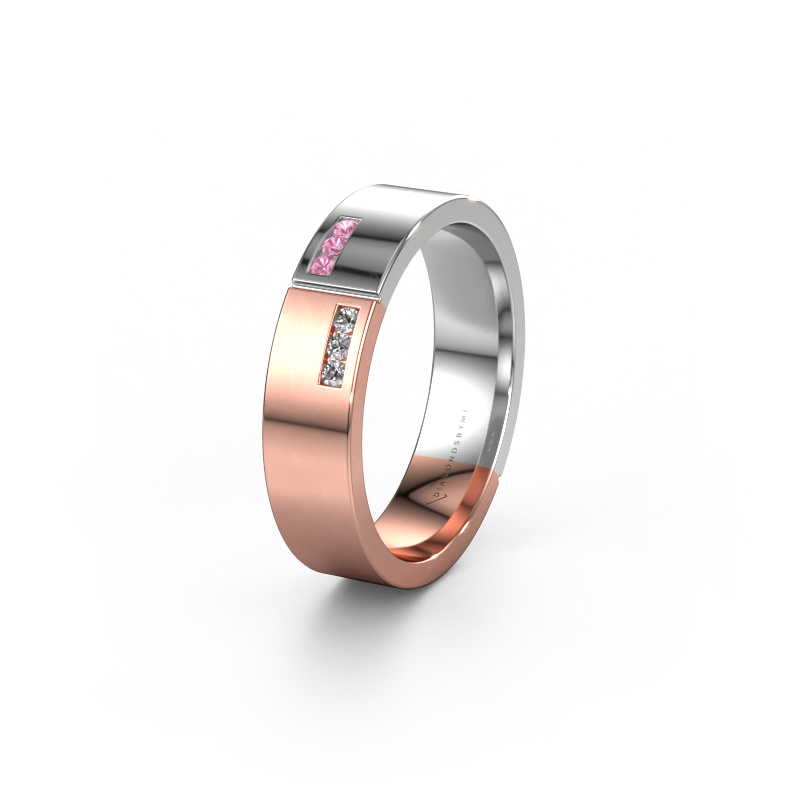 Image of Wedding ring WH1106L15AP 585 rose gold ±0.20x0.07 in Pink sapphire