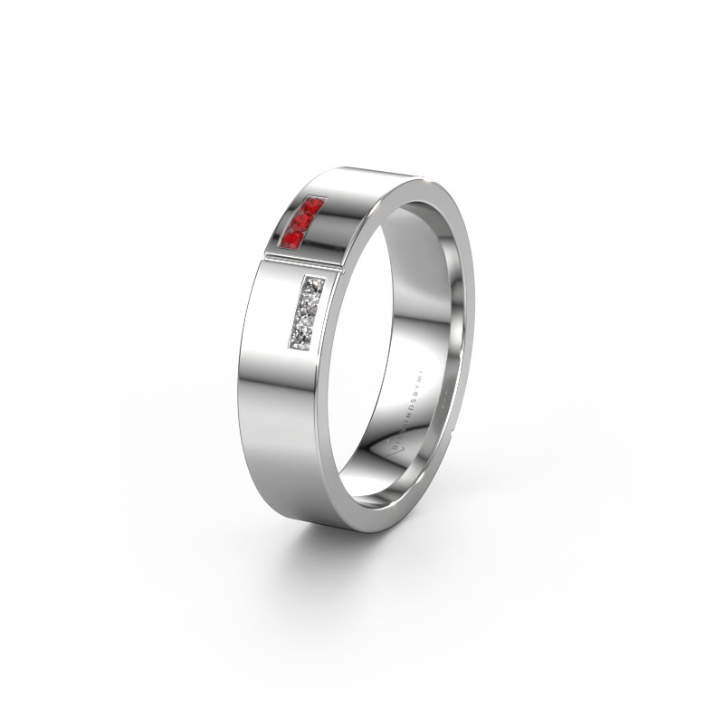 Image of Wedding ring WH1106L15AP 585 white gold ±0.20x0.07 in Ruby