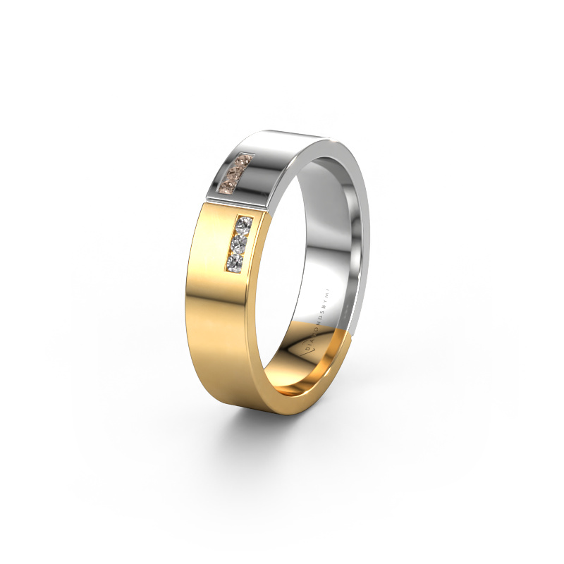 Bild von Ehering WH1106L15AP 585 Gold ±5x1.7 mm Braun Diamant