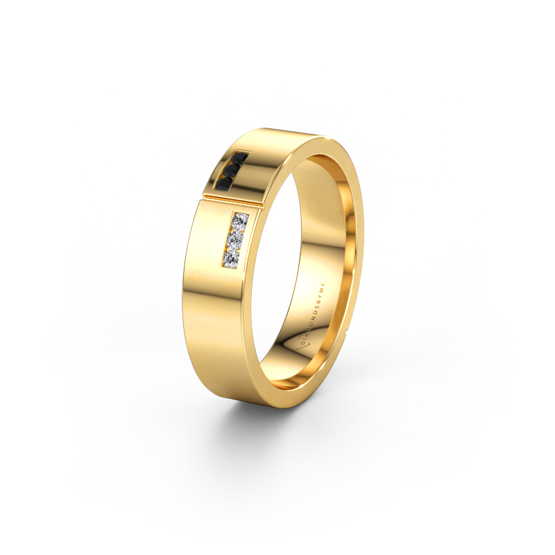 Immagine di Fede nuziale WH1106L15AP 585 oro ±5 x 1,7 mm Diamante nero