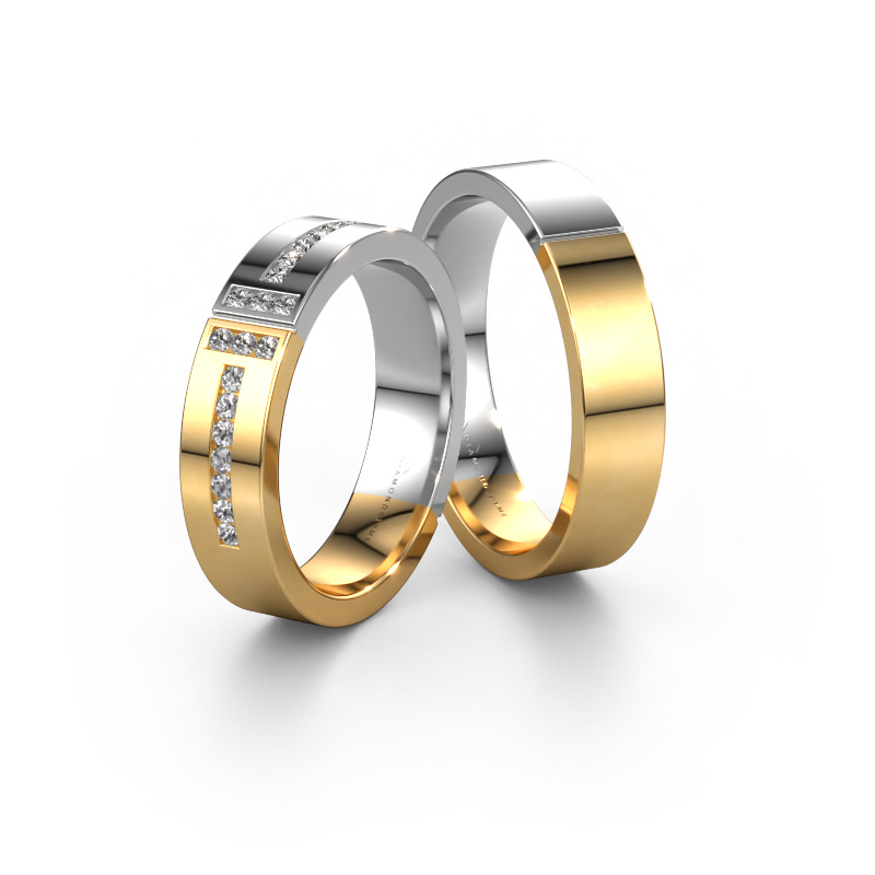 Image of Wedding rings set WH1106LM15A14P ±0.20x0.07 in 14 Carat gold Diamond 0.012 crt