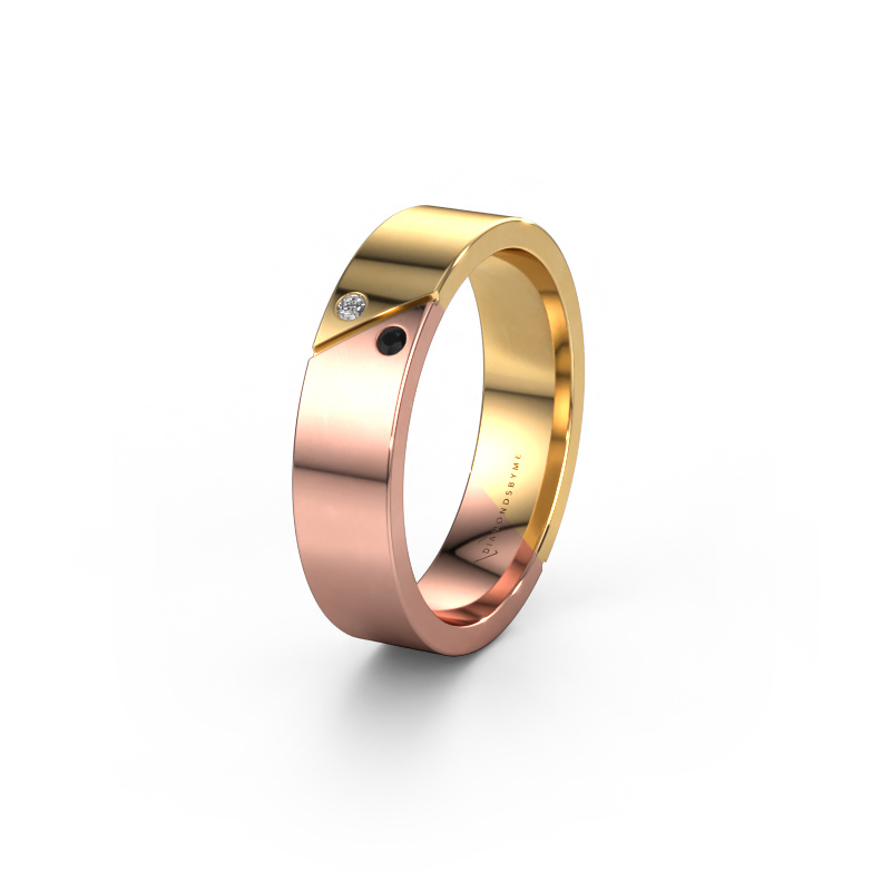 Image of Wedding ring WH1201L15AP 585 rose gold ±0.20x0.07 in Black diamond