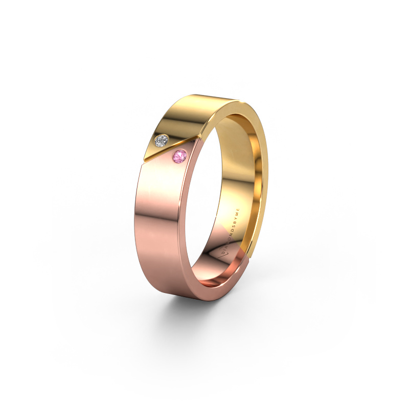 Image of Wedding ring WH1201L15AP 585 rose gold ±0.20x0.07 in Pink sapphire