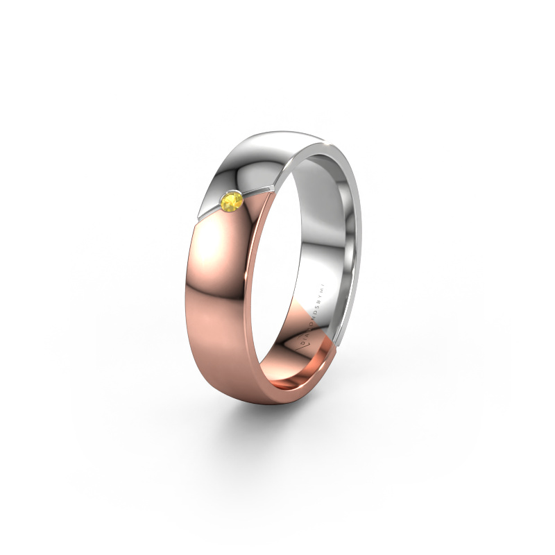 Image of Wedding ring WH1201L25AP 585 rose gold ±0.20x0.07 in Yellow sapphire