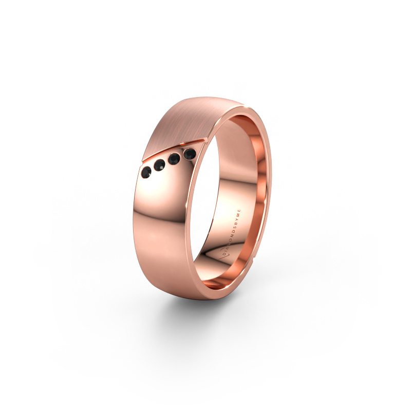 Bild av Vigselring WH1201L26SAPM 585 roséguld ±6 x 1,7 mm Svart diamant