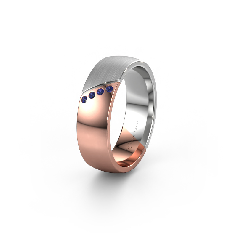 Image of Wedding ring WH1201L26SAPM 585 rose gold ±0.24x0.07 in Sapphire