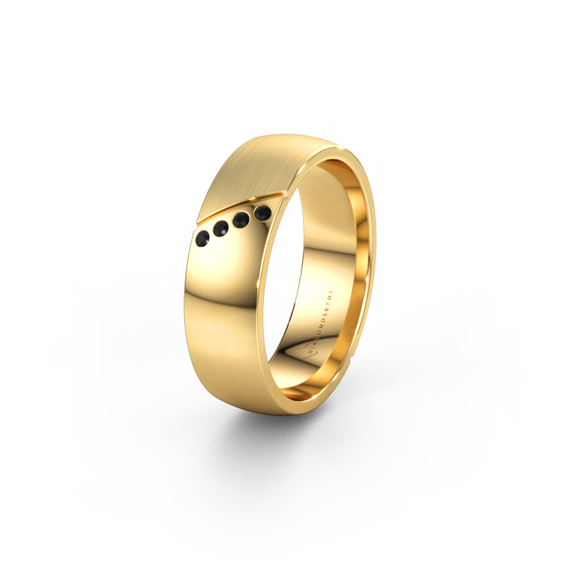 Bild av Vigselring WH1201L26SAPM 585 gult guld ±6 x 1,7 mm Svart diamant