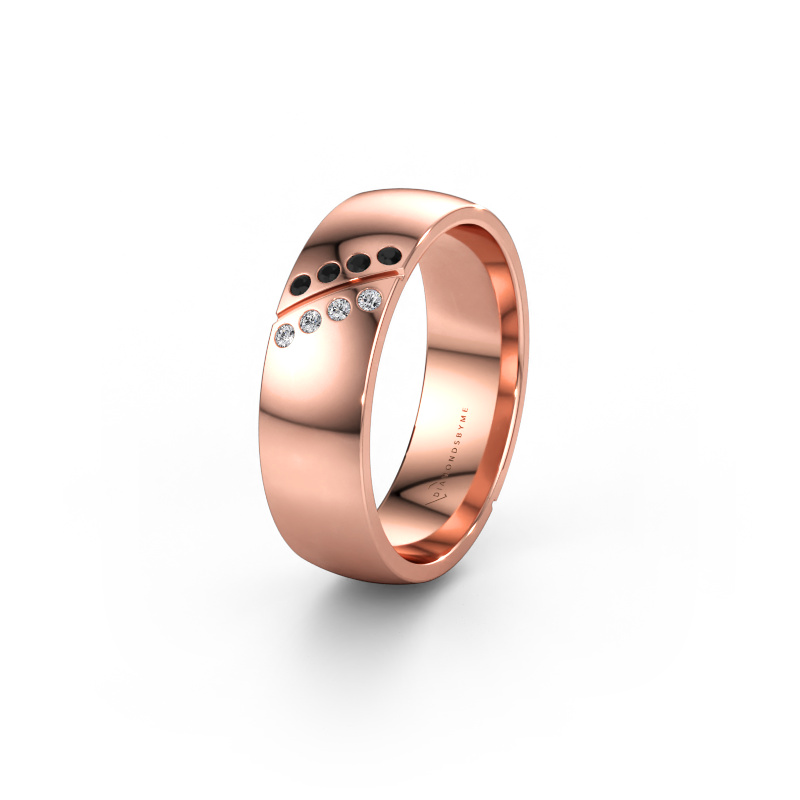Immagine di Fede nuziale WH1201L26AP8 585 oro rosa ±6 x 1,7 mm Diamante nero