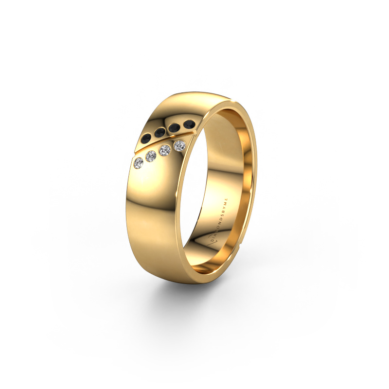 Afbeelding van Trouwring WH1201L26AP8 585 goud ±6x1.7 mm Zwarte diamant