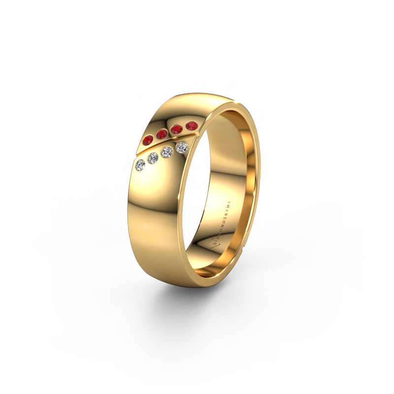 Image of Wedding ring WH1201L26AP8 585 gold ±0.24x0.07 in Ruby