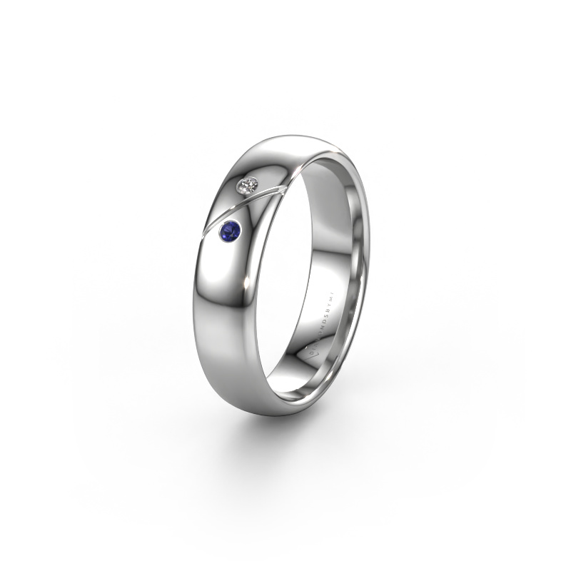 Image of Wedding ring WH1201L35AP 585 white gold ±0.20x0.07 in Sapphire