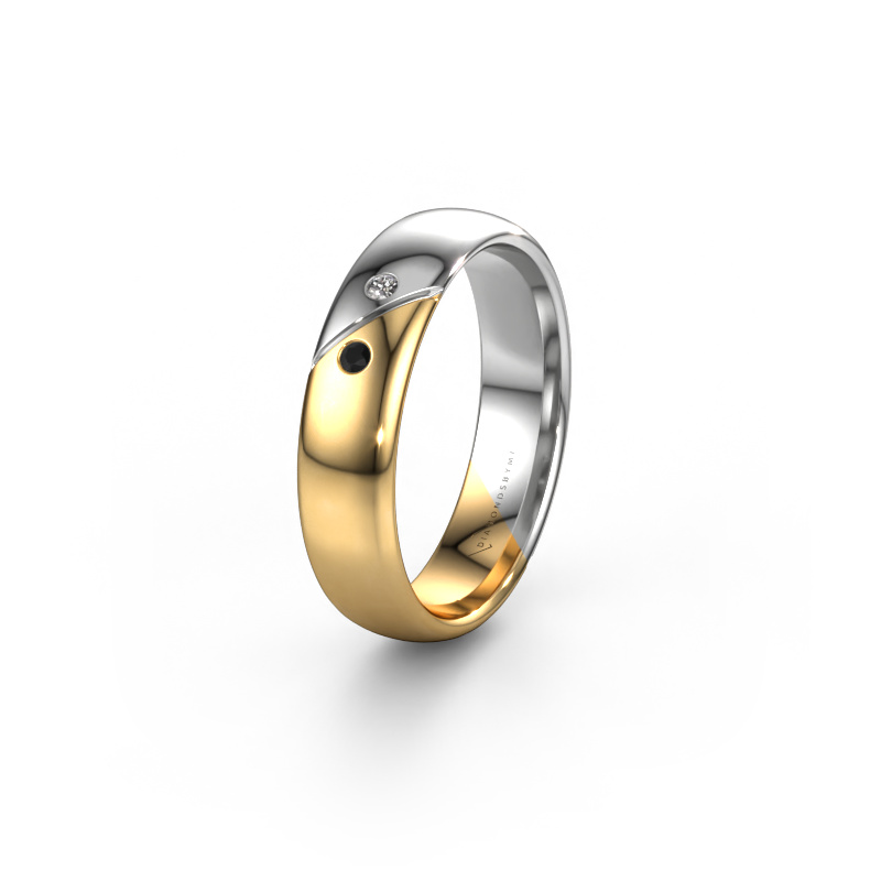 Image of Wedding ring WH1201L35AP 585 gold ±0.20x0.07 in Black diamond