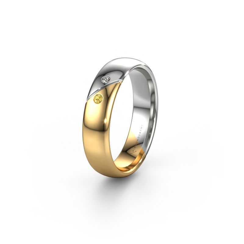 Image of Wedding ring WH1201L35AP 585 gold ±0.20x0.07 in Yellow sapphire
