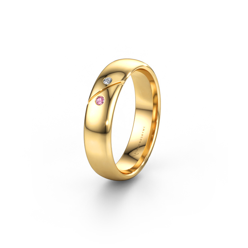 Bild av Vigselring WH1201L35AP 585 gult guld ±5 x 1,7 mm Rosa safir
