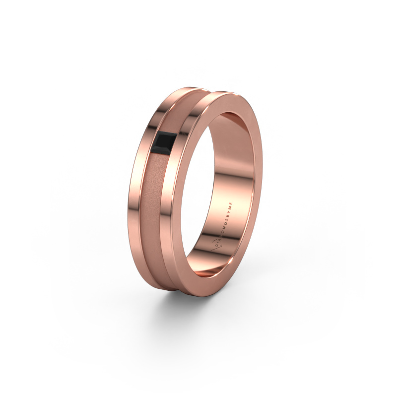 Image of Wedding ring WH2001L 585 rose gold ±0.20x0.08 in Black diamond
