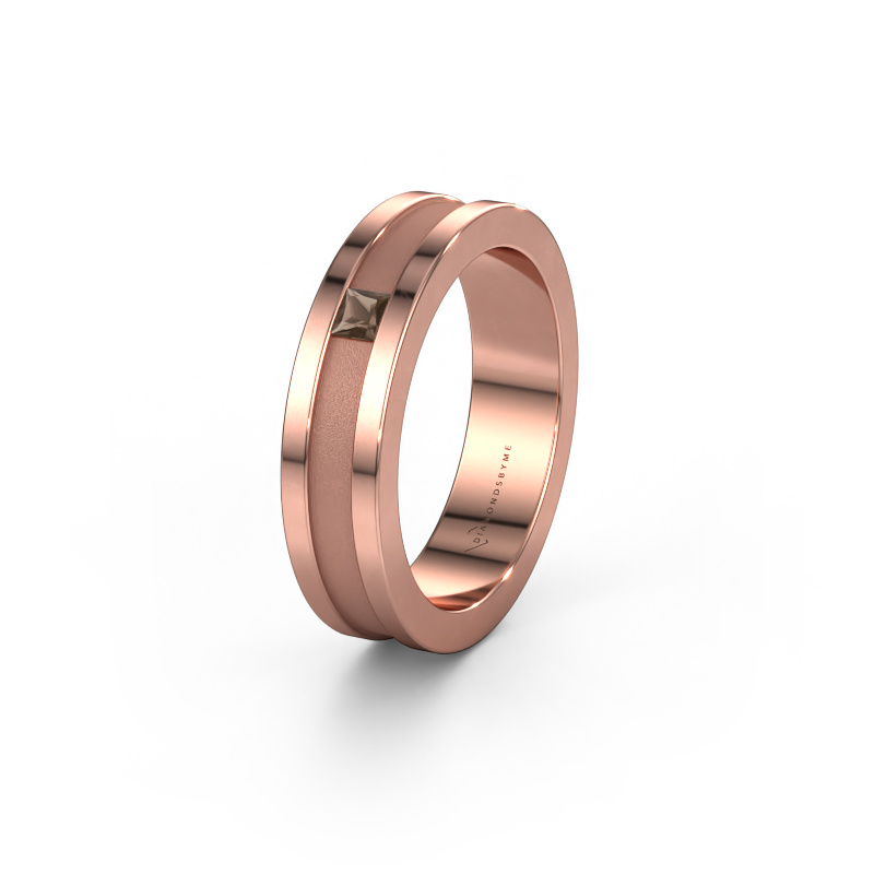 Afbeelding van Trouwring WH2001L 585 rosé goud ±5x2 mm Rookkwarts