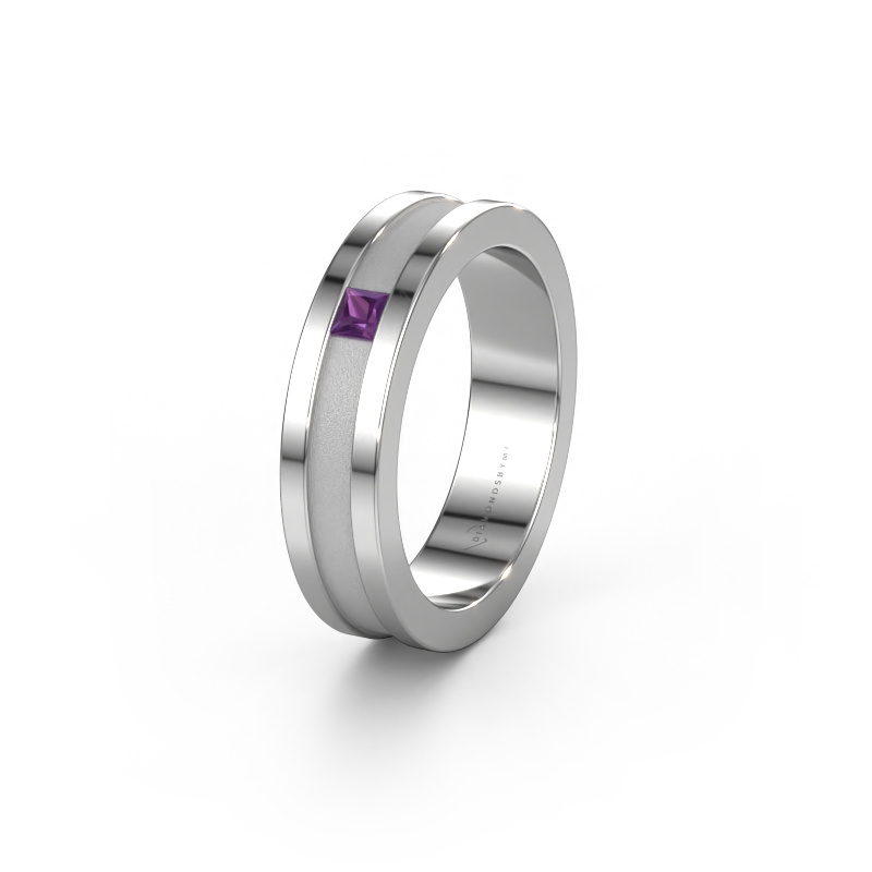 Image of Wedding ring WH2001L 585 white gold ±0.20x0.08 in Amethyst