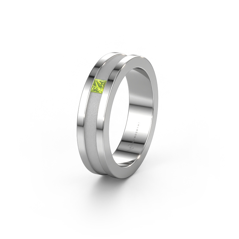 Image of Wedding ring WH2001L 585 white gold ±0.20x0.08 in Peridot