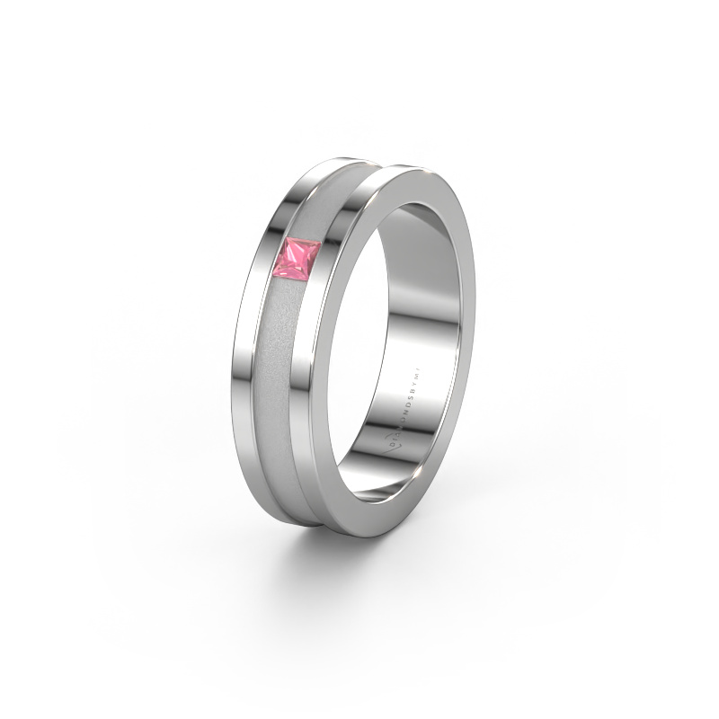 Image of Wedding ring WH2001L 950 platinum ±0.20x0.08 in Tourmaline pink