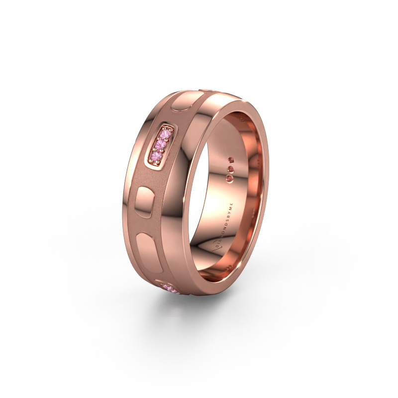 Bild von Ehering WH2002L 585 Roségold ±7x2 mm Pink Saphir