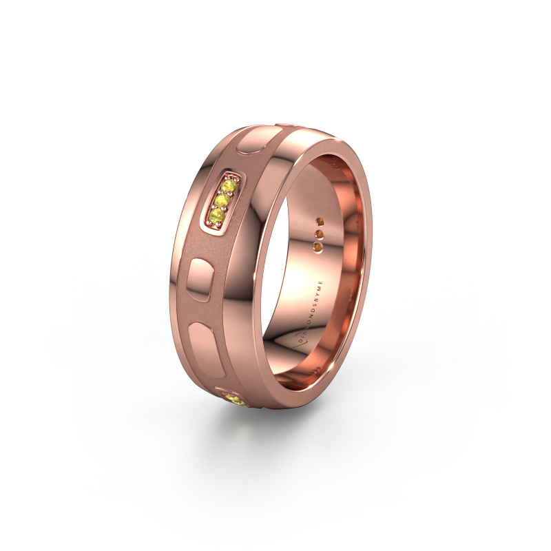 Image of Wedding ring WH2002L 585 rose gold ±0.28x0.08 in Yellow sapphire
