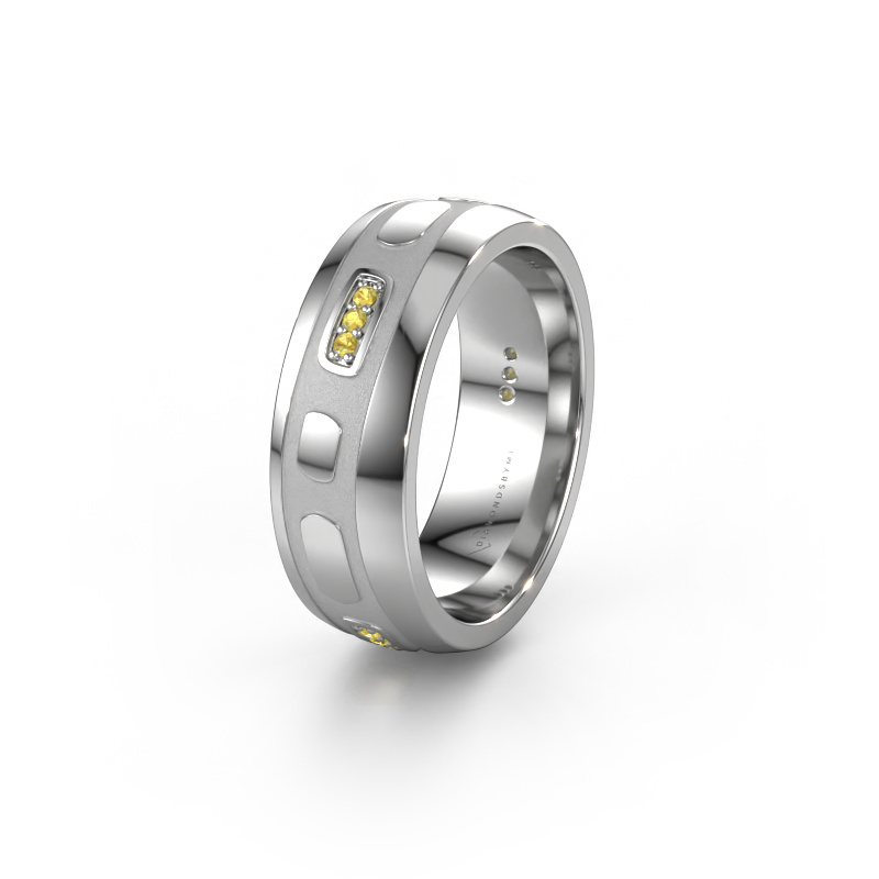 Bild von Ehering WH2002L 585 Weißgold ±7x2 mm Gelb Saphir
