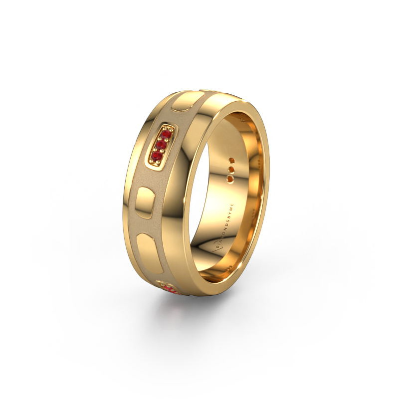 Afbeelding van Trouwring WH2002L 585 goud ±7x2 mm Robijn