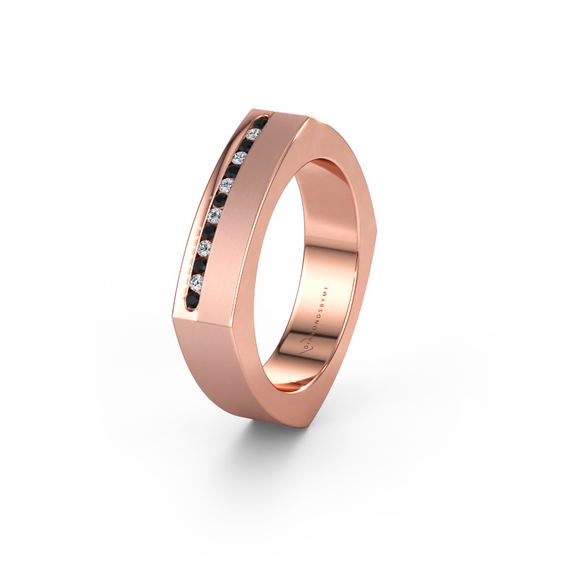 Immagine di Fede nuziale WH2005L 585 oro rosa ±5 x 2 mm Diamante nero