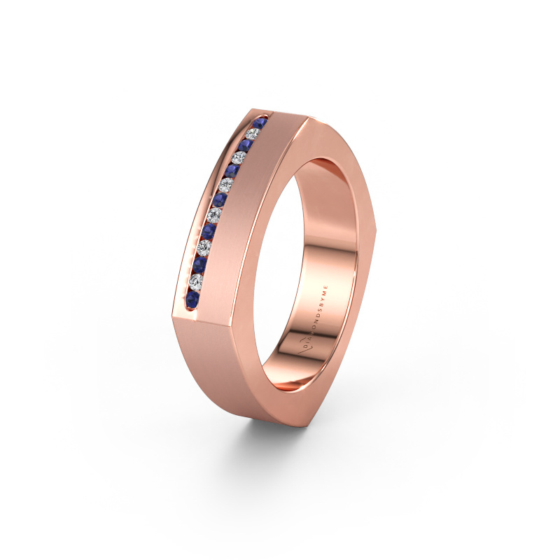 Immagine di Fede nuziale WH2005L 585 oro rosa ±5 x 2 mm Zaffiro