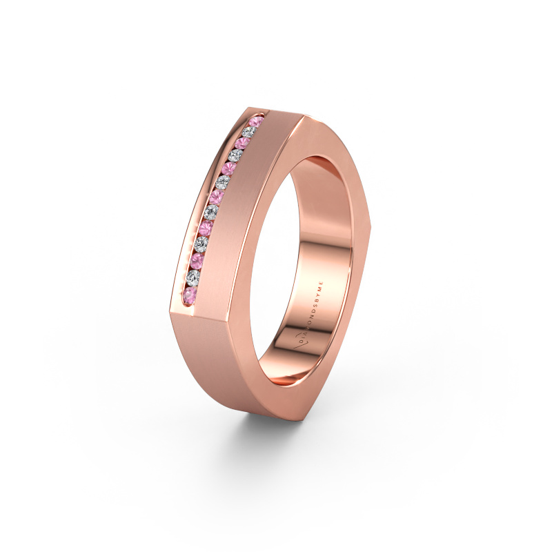 Bild av Vigselring WH2005L 585 roséguld ±5 x 2 mm Rosa safir