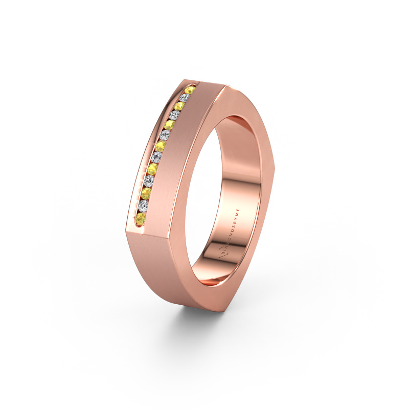Immagine di Fede nuziale WH2005L 585 oro rosa ±5 x 2 mm Zaffiro giallo
