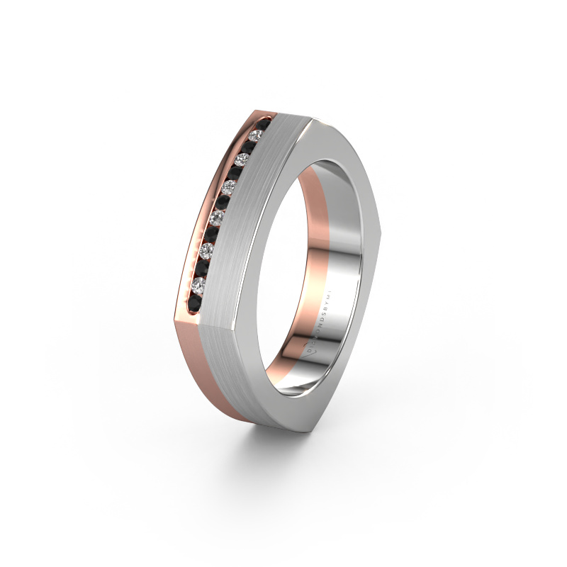 Bild von Ehering WH2005L 585 Roségold ±5x2 mm Schwarz Diamant